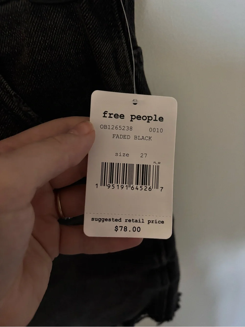 Free people Black Denim Mini Skirt